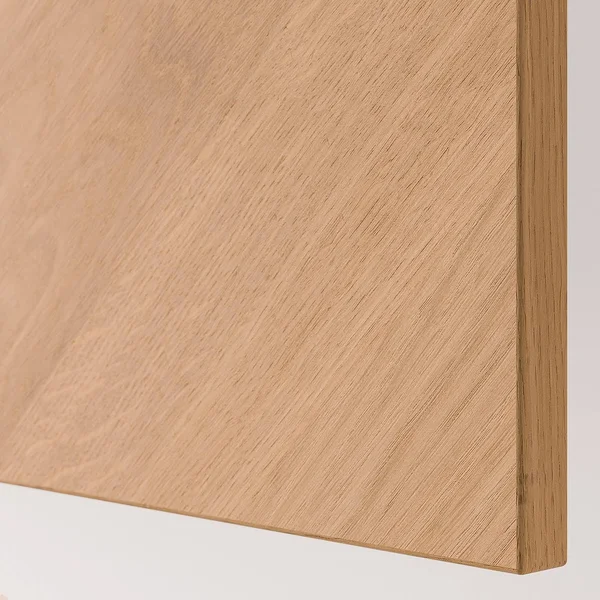 IKEA - BESTÅ Wall-Mounted Cabinet COMBINATION - White Hedeviken/oak Veneer, 23 5/8x16 1/2x15 39430872