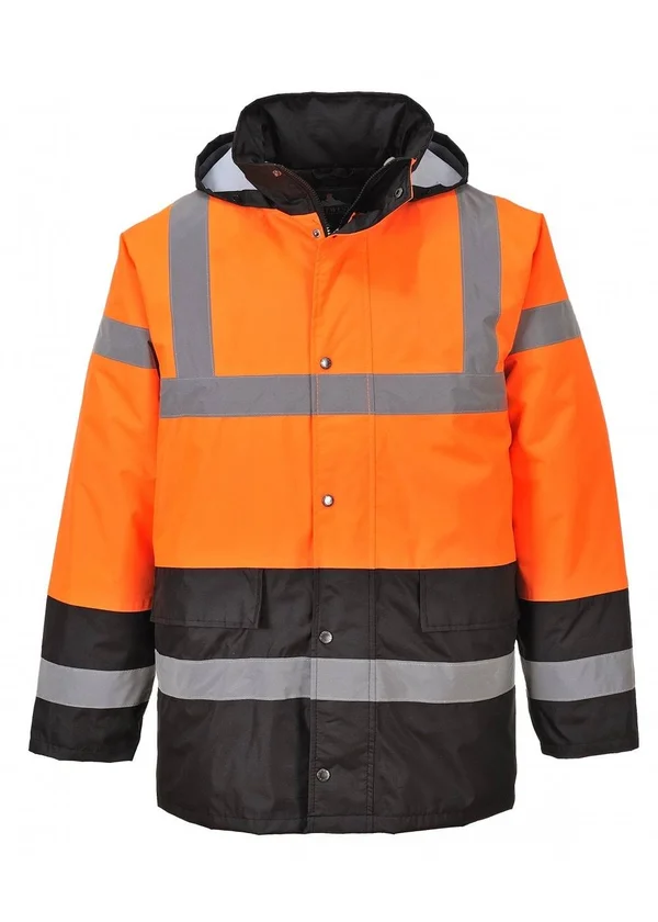 Portwest Hi-Vis Two Tone Traffic Jacket S467 Orange/Black M Colour: or