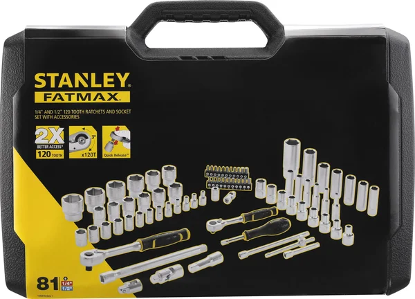 Stanley Steckschluessel Set ½ + ¼ - 81-teilig