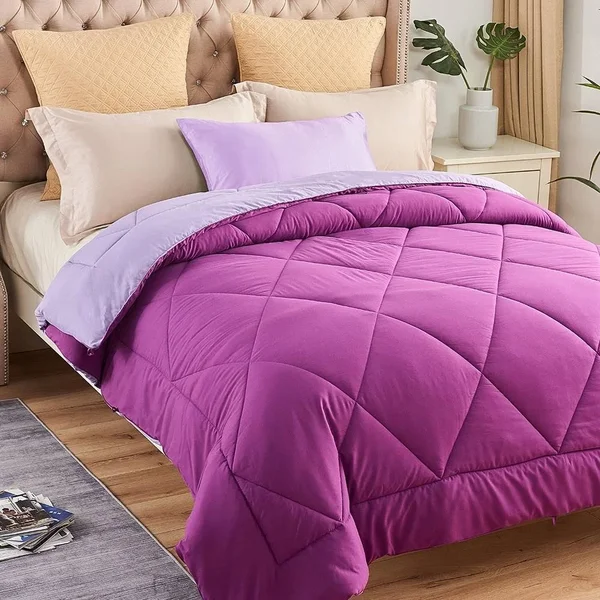 Luxury All-Season Down Alternative Reversible Comforter - Olive - Queen