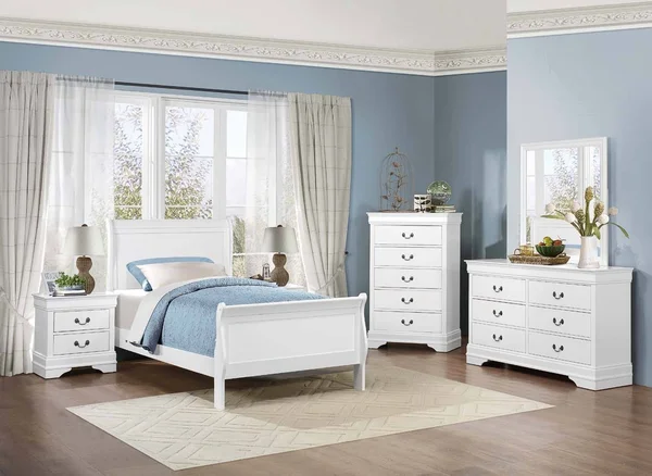 Mayville White Full Sleigh Bed