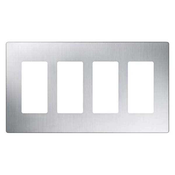 Lutron CW-5-SS Claro 5-Gang Wallplate Stainless Steel