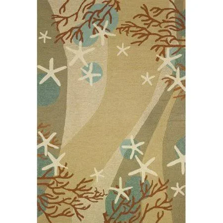 Highland Dunes Coeymans Coral Waves Blue/Rust/Beige Indoor/Outdoor Area Rug, Size: 3& x 5&