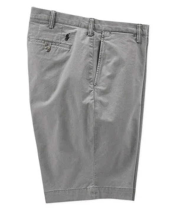 Men's Polo Ralph Lauren Classic Stretch Flat Front Chino Shorts - Soft Grey - Size B56x22