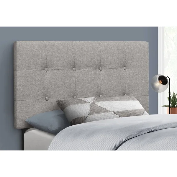Monarch Specialties Beige Linen Twin Headboard