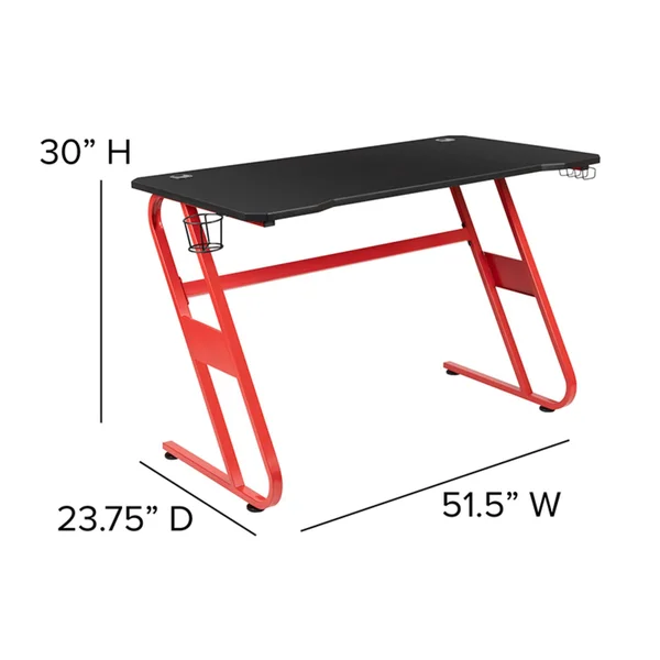 Flash Furniture Red Gaming Desk and Black Racing Chair Set with Cup Holder