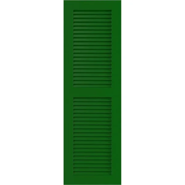 Ekena Millwork CWL18X077CGC 18x22W x 77x22H Exterior Composite Louvered Shutters (Per Pair), Chrome Green