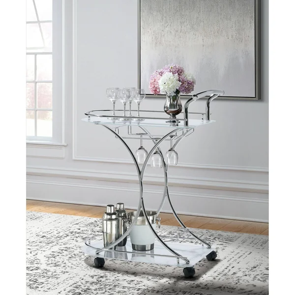 Picket House Furnishings Sedona Bar Cart in White