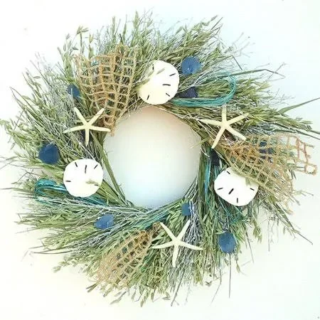 Seaglass 22x22 Dried Grasses Wreath Dried Flowers and Wreaths LLC Size: 22x22 H x 22x22 W x 5x22 D