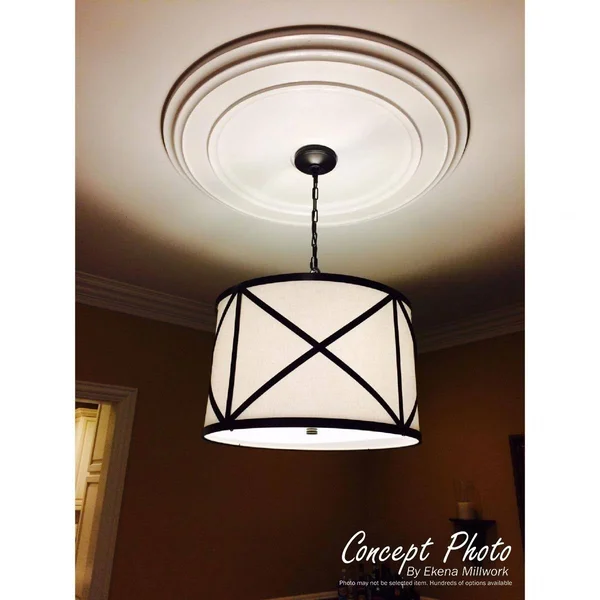 26 1/4x22OD x 1 1/2x22P Pearl Ceiling Medallion (Fits Canopies Up to 1 7/8x22), Hand-Painted Steel Gray