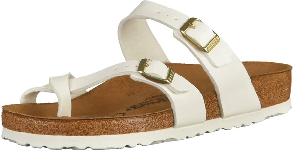 Birkenstock Mayari Birko-Flor Patent White Thong Sandals