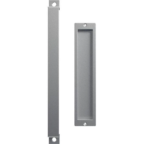 16x22 Pull Handle & 12x22 Flush Pull for 1 3/8x22 Doors - Silver Metallic