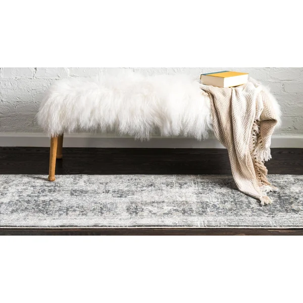 Unique Loom Panamericana Baracoa Runner Rug - 2& 7 x 10& (Dark Gray)