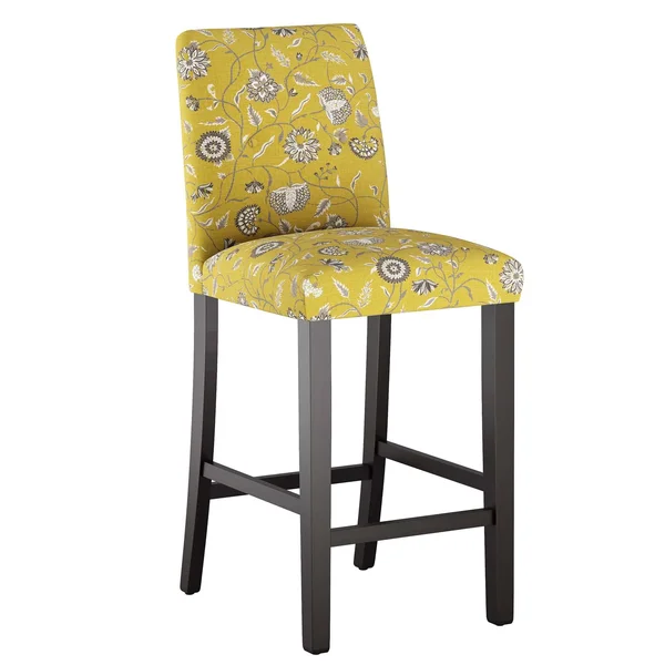 Skyline Furniture Custom Bar Stool with Buttons in Prints Brown