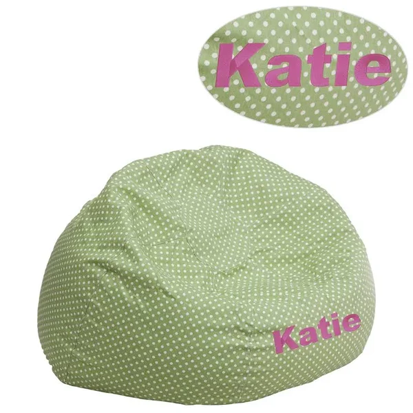 Flash Furniture Personalized Small Green Dot Kids Bean Bag Chair