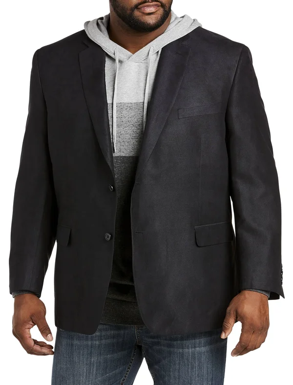 Jean Paul Germain Suede Microfiber Sport Coat, Men's, Black, Size 52 Regular