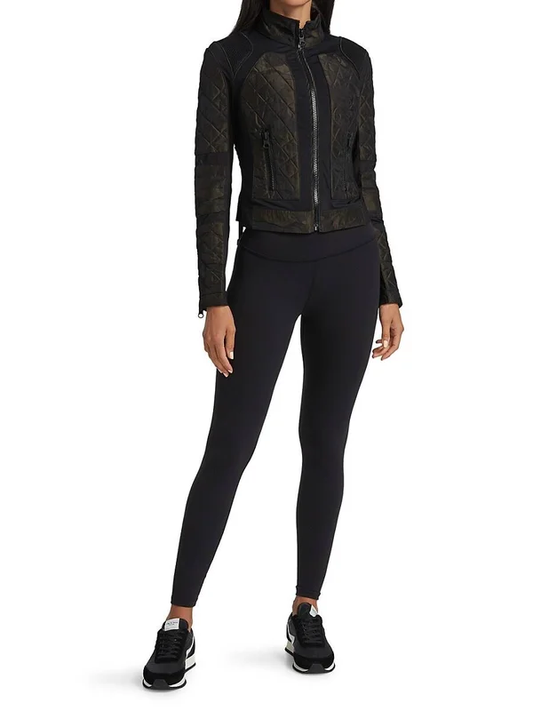 Women's Blanc Noir Camo Mesh Moto Jacket