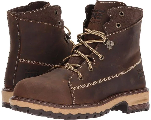Women's Timberland Pro 6 inch Hightower Alloy Toe Work Boot, Size: 11, Brown