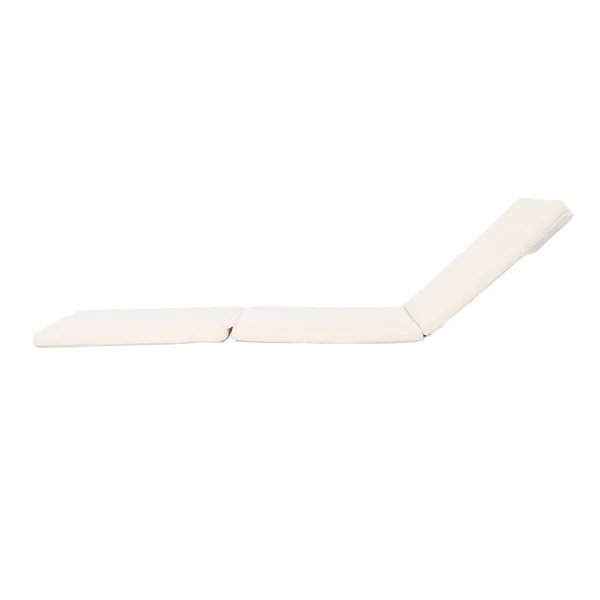 76.75x22 Cream White Contemporary Solid Outdoor Patio Chaise Lounge Cushion