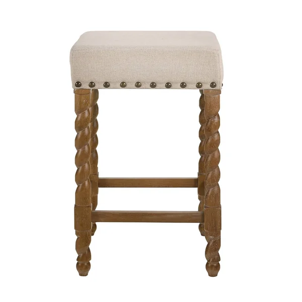 24x22 Cadmus Counter Height Barstool Natural Oak/Beige - Carolina Chair & Table