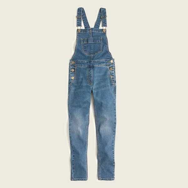 Crewcuts Girls Stretch-denim Overalls