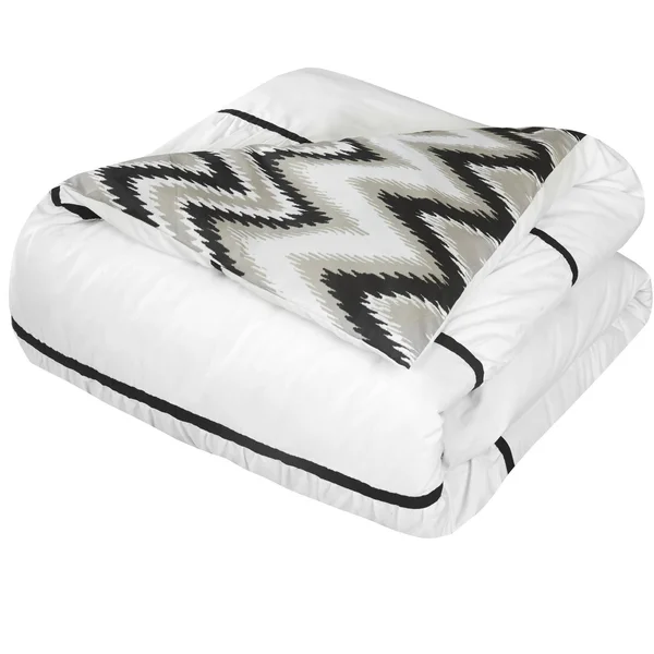 Chic Home Bella 4 Piece Comforter Set Reversible Bedding White, Full/Queen