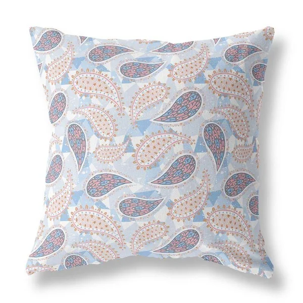 Amrita Sen Plant Illusion 18x22x18x22 Suede Pillow in Blue Gray