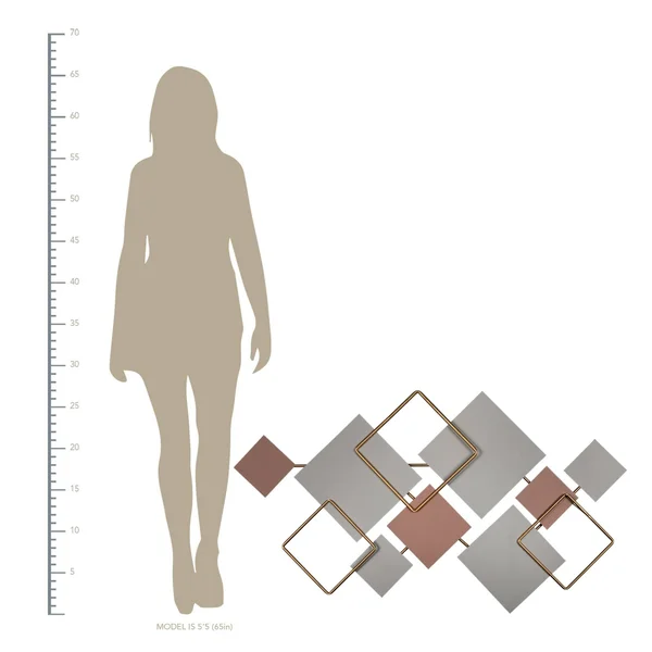 Modern Metallics Square Metal Wall Decor
