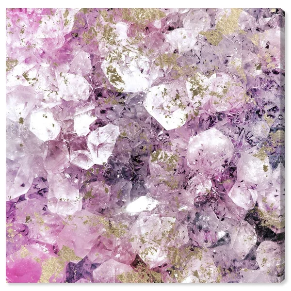 Oliver Gal &Crystal Romance& Abstract Wall Art Canvas Print - Purple, Gold (12 x 12)