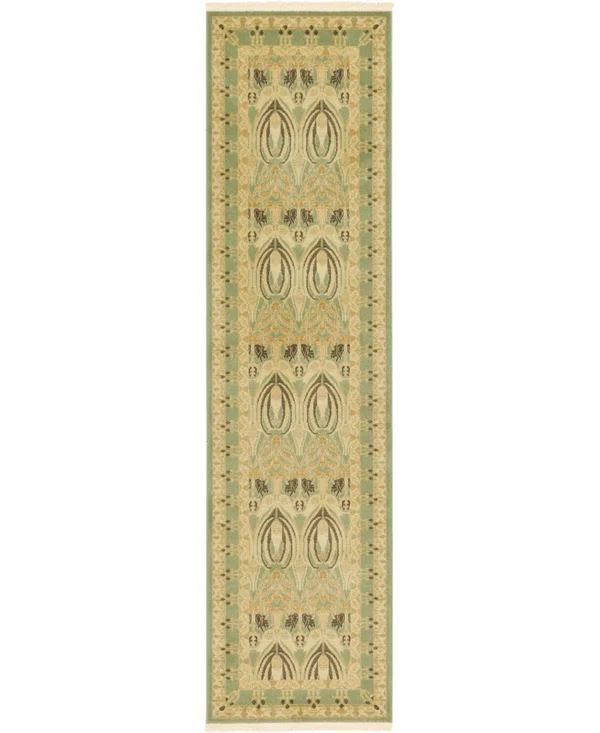 Unique Loom Edinburgh Light Green 10 ft Runner Area Rug