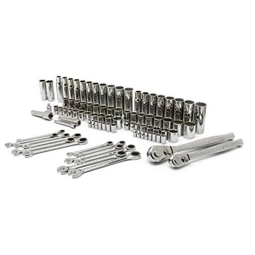Crescent 90 Piece Mechanics Tool Set with Ratcheting Wrenches SAE & Metric - Ctk90