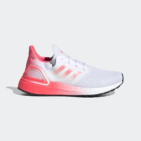 Adidas Ultraboost 20 White/Signal Pink Grade School Kids& Running Shoes - Size: 4.5
