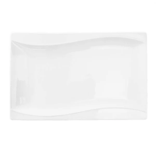 Sea Wave, Rectangular PLATE, 9x22W x 6 1/4x22L, Porcelain, White, 8 Packs