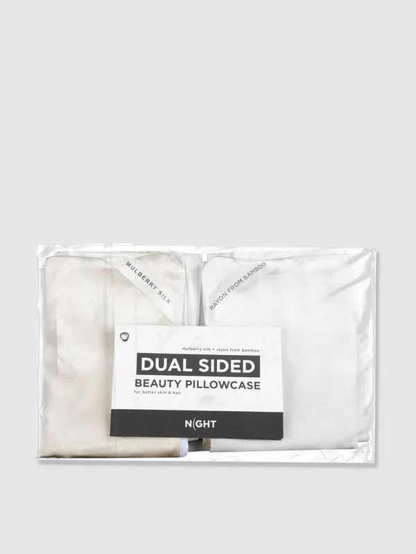 Night Dual Sided Beauty Pillowcase - White - Standard/Queen
