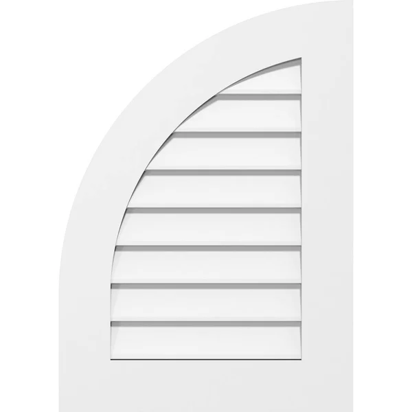 Ekena Millwork GVPQL26X3601SN 26x22W x 36x22H Quarter Round Top Left Surface Mount PVC Gable Vent: Non-Functional, w/ 3-1/2x22W