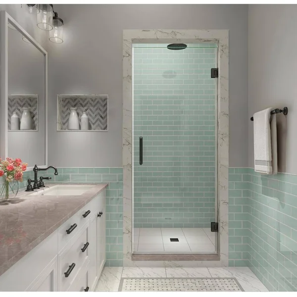 Aston SDR997EZ-MB-2380 Kinkade XL 22.75x22 W x 80x22 H Hinged Frameless Shower Door Finish: Matte Black