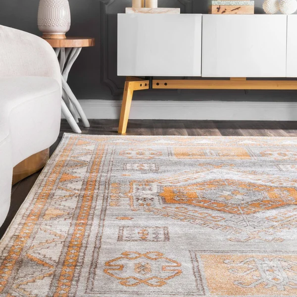 nuLOOM Vintage Paula Tribal Orange 3 ft. x 5 ft. Area Rug