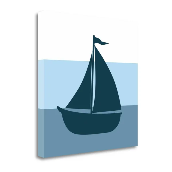 Tangletown Fine Art 'Sailboat' Graphic Art Print Print on Canvas - Blue