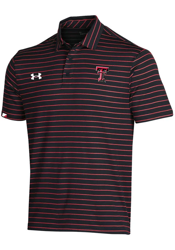 Under Armour Texas Tech Red Raiders Black F20 Sideline Easy Short Sleeve Polo - Black, 95% Polyester, 5% Elastane, Size S, Rally