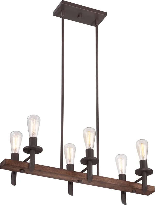 Quoizel TVN232DK Tavern 6 Light Island Chandelier - Darkest Bronze