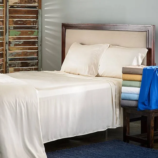 Superior Rayon from Bamboo 300 Thread Count Solid Sheet Set King-Smoke Blue