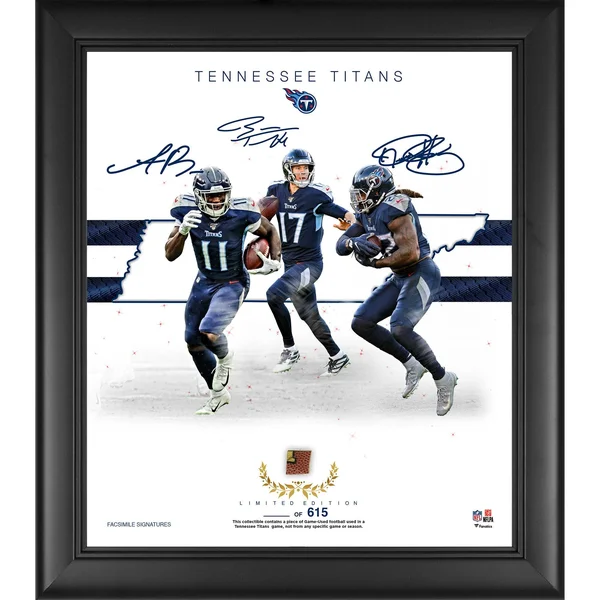 Fanatics Authentic Tennessee Titans Framed 15x22 x 17x22 Franchise Foundations Collage with A Piece of Game Used Football - Limi