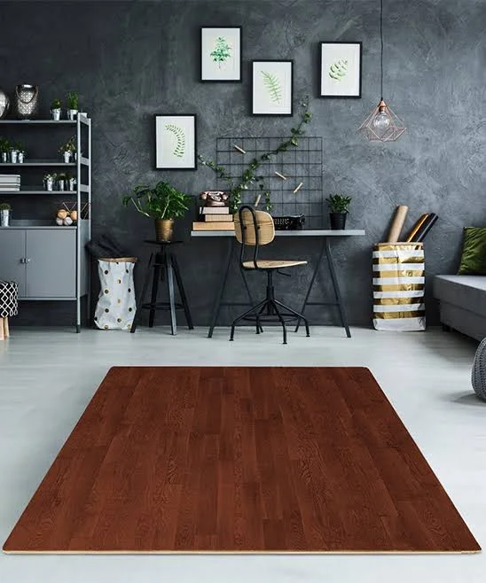 Sorbus Wood Grain Floor Mats Foam Interlocking Mats Tile 3/8-Inch Thick Flooring Wood Mat Tiles Borders - Home Office Playroom B
