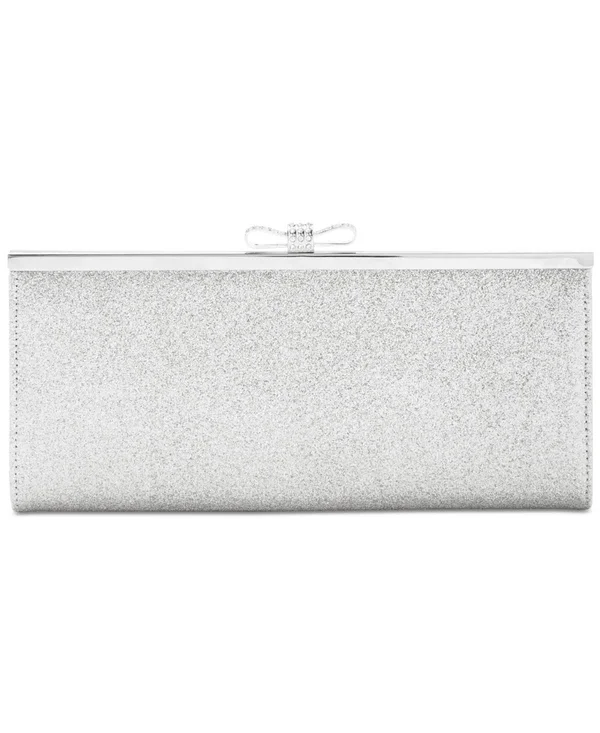 Inc Carolyn Glitter Clutch, Created for Macy&s - Silver/Silver