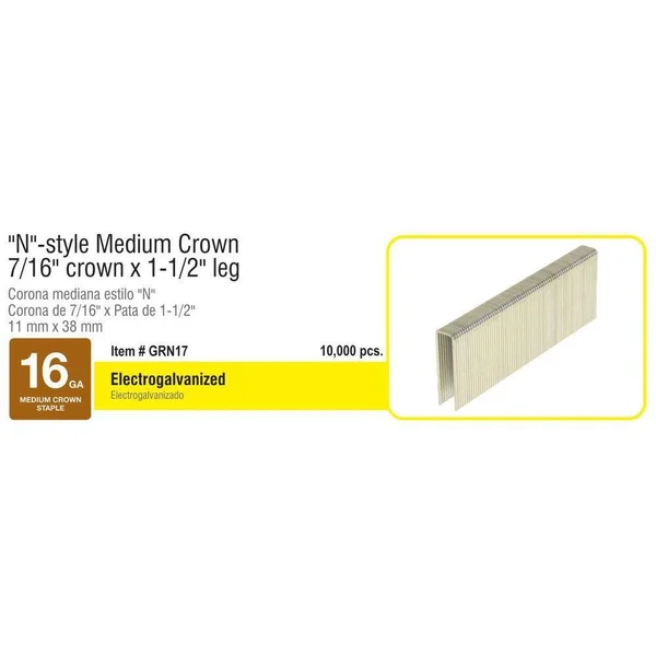 Grip-Rite GRN17 N-style Staples 16 Gauge