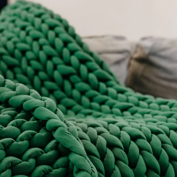 Nuzzie Knit Weighted Blanket. Sleep Deeper & Relieve Anxiety - King 25lbs, Cactus
