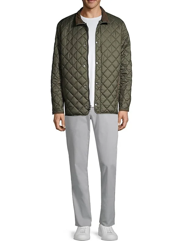 Peter Millar Suffolk Quilted Travel Coat - Black Male