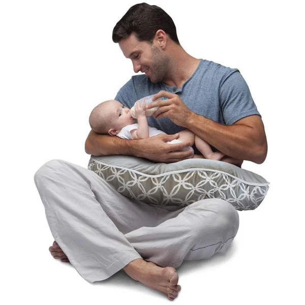 Boppy Luxe Nursing Pillow and Positioner - Ring Toss Gray