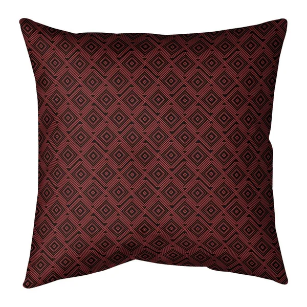 Black Square Maze Throw Pillow - 20 x 20 - Black & Green - Faux Suede