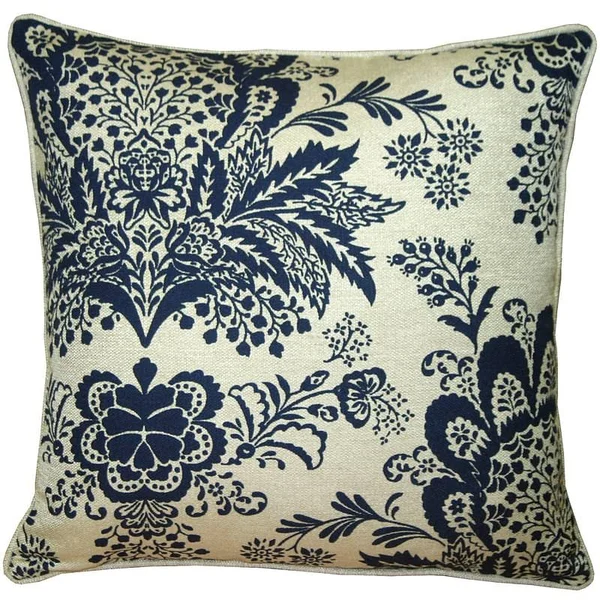 Red Barrel Studio Chandelle Floral Throw Pillow, Blue